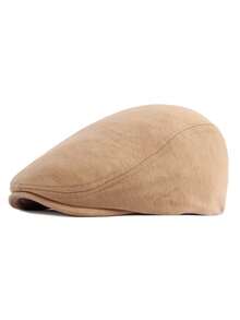 1pc Men & Women Beanie Hat, Solid Color Knitted Beret Cap, Simple Style, Suitable For Spring/Autumn - 55-59cm - View 2