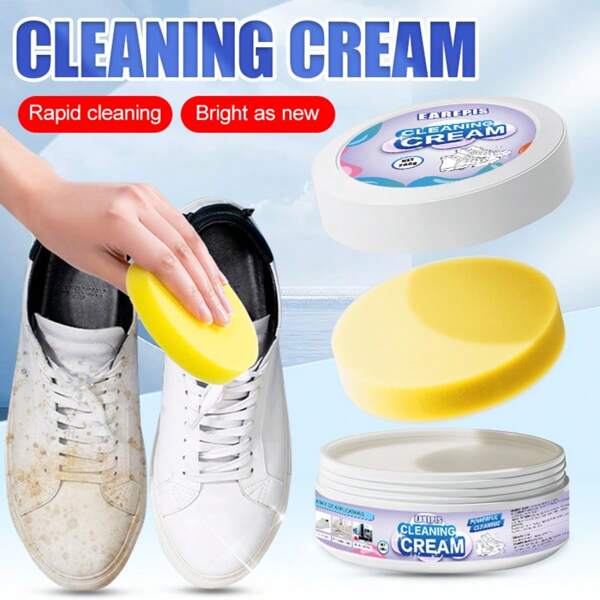 200g White Shoe Cleaner Paste, No-Wash Stain Remover Cream, All-Purpose Brightening & Cleaning Agent For Sneakers