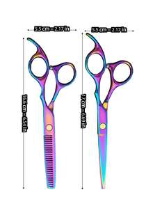 1pc/2pcs High Quality Hair Cutting Scissors Set, Stainless Steel Hairdressing Shears, Bangs Trimmer, Home Hair Cutting Tools - Multicolor - View 4