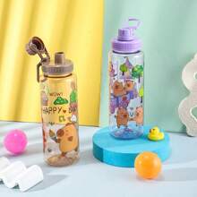 1 sticlă de apă portabilă cu design Capybara, 1000 ml/32 oz, reutilizabilă, cu capacitate mare, pentru băut direct, pentru activități în aer liber, sport, fitness, birou, picnic, camping, călătorii, ziua de naștere, cadou de aniversare
