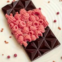 1/2/3 Pcs Raspberry Chocolate Silicone Mold, Fruit Pattern Chocolate Bar, Candy, Mousse, Dessert, Cake Decor, Baking Tool, Rectangle Handmade Soap, Candle, Resin Casting Mold - Coffee Brown - View 7