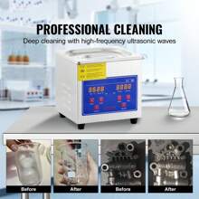Professional Ultrasonic Cleaner, 0.3 L Ultrasonic Jewelry Cleaner With Digital Timer & Heater, Stainless Steel Industrial Cleaner 40kHz For Glasses, Watches, Rings, Small Parts