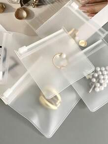 1/10/20 Stück EVA Schmuckaufbewahrungstasche, minimalistische Schmucktasche für Zuhause, tragbare mattierte EVA Reißverschluss Schmucktasche für Ohrringe, Armbänder und anderen Schmuck, nicht vergilbend nicht verhärtend mattierte Ohrringe Armband Schmuck EVA Staubschutztasche Aufbewahrung teilbar tragbar Reißverschluss Verschluss, Geschenktasche, Schmuckbehälter für Raumdekor