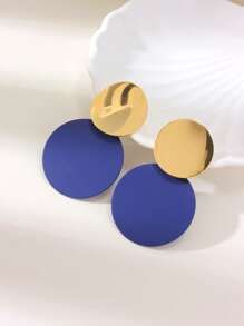1 Pair Geometric Multi-Color Hoop Pendant Earrings, Fashionable & Elegant, Versatile Wear For Women, Suitable For Wedding, Party, Birthday, Date, Gift For Friends