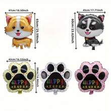 17pcs Pet Dog Theme Foil Balloon Set, Includes Husky, Corgi, Paw Print Foil Balloons And 12in Dog Latex Balloons, Suitable For Birthday Parties, Theme Parties, Pet Parties, Family Gatherings, Outdoor Events