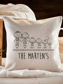 1pc Customizable Linen Pillowcase, Printed Decorative Cushion Cover, Mother's Day Gift, Couple Gift, Housewarming Gift, Home Decor