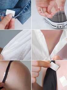 100pcs Anti-Slip Adhesive Tapes, Our Fashionable Tapes Ensure Your Clothing Stays Perfectly In Place, Preventing Slipping, Visible Straps And Sagging Necklines. Made With High-Quality Materials, You Can Be Assured It Is Safe For Skin And Most Fabrics. Ideal For Dresses, Lingerie, Swimwear And Everyday Wear, Providing Discreet And Reliable Fixation.