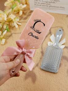 1/2 Pcs Customized Air Cushion Comb, Wet Hair Shine Enhancing Detangler, Engraved Scalp Massage Comb With Initial Letter And Name - Multicolor - View 7
