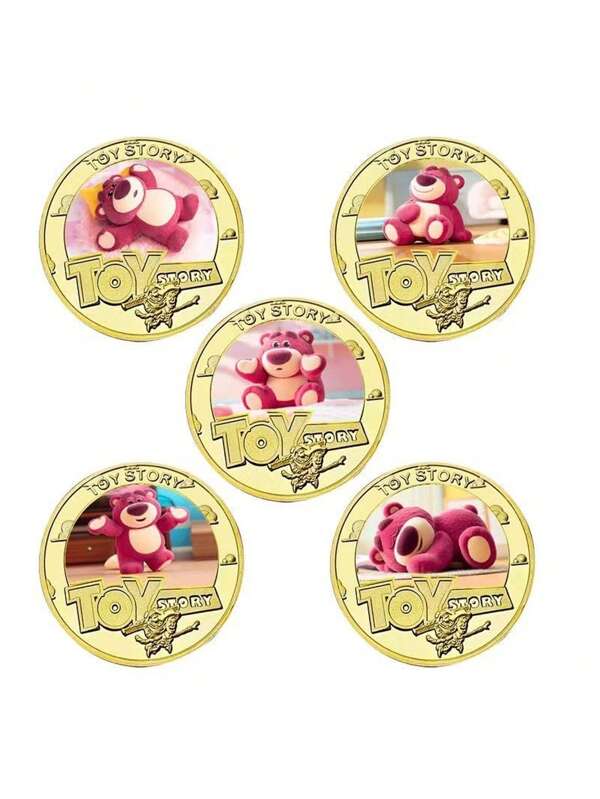 Disney Disney Toy Story Lots-O'-Huggin' Bear Metal Commemorative Coins, Collectible Gift Suitable For School Rewards, Holiday Gifts, Graduation Season, Party Favors, Commemorative Purpose, Iron Alloy Material, Diameter 4CM/1.57IN
