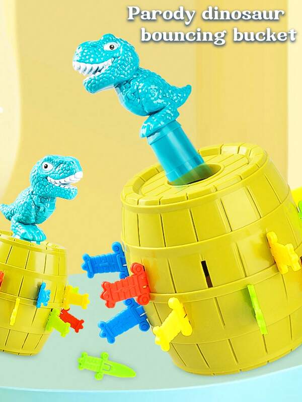 Juguete de cubo con dinosaurio saltarín divertido, juego interactivo para niños/adolescentes, incluye espada en miniatura, juego de mesa interactivo para aliviar el estrés, actividad lúdica familiar, juguete de bolsillo, regalos para niños y niñas