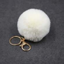 Cute Imitation Fur Plush Keychain Fluffy Pompom Ball Bag Backpack Decoration Car Key Chain Girl Gift Accessories Car Accessories Bag Charm Backpack For School