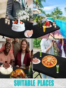Rectangle Tablecloth, Elastic Fitted Flannel Backed Vinyl Tablecloths Waterproof Wipeable Table Covers For Indoor, Outdoor, Picnic And Camping