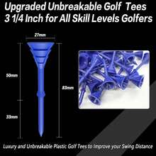 Golf Tees Plastic 3 1/4 Inch Upgrade Unbreakable Bulk 50 Packs Reduce Friction Side Spin Stable 83 Mm Long Tee For Golfer Practice - Blue - View 4