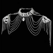Luxury Wedding Rhinestone Shoulder Chain, Multi-Layer Tassel Body Chain For Bridal Dress Jewelry - Silver - View 2