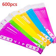 100/600pc Waterproof Activity Bracelet Wristband With Numbering, Lightweight Identification Wristband, Neon Color, For Events, Music Festivals, Holiday Celebrations