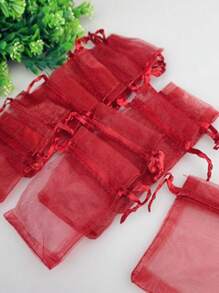 50/100pcs Wine Red Gift Packaging Bags, Dark Red Organza Candy Bags, Multicolor Mixed Wedding Candy Bags, Wedding Necessities Gift Bags, Tableware, Outdoor Storage Bags, Wedding Candy Packaging Bags, Multiple Sizes, Various Festival Party Packaging Supplies, Holiday Home Goods, Holiday Wedding Party Gift Packaging Supplies, Festival Activities And Party Supplies