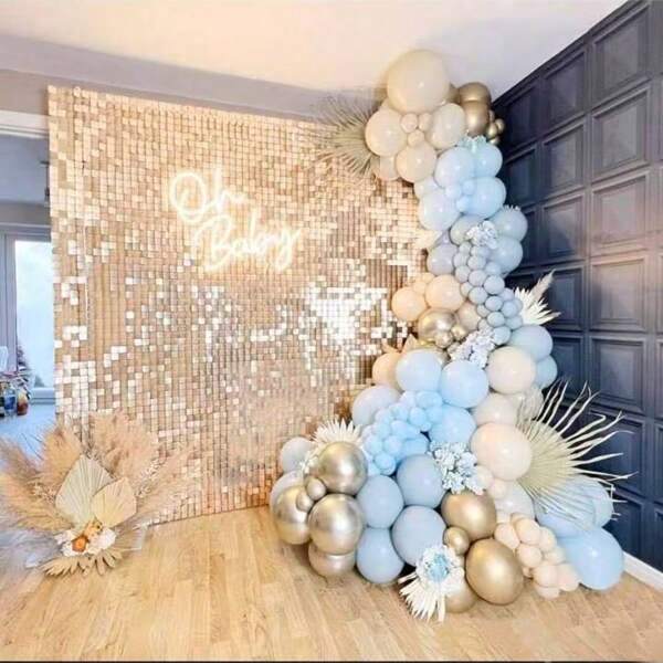 10 pezzi Pannelli decorativi da parete quadrati da 30x30cm, Bacheche con paillettes colorate, Sfondo di riutilizzabile e facile installazione, Decorazioni per feste di compleanno, feste, matrimoni, san Valentino, feste, fidanzamento e altro ancora