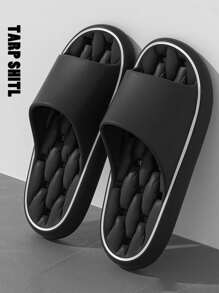 1 Pair Bathroom Anti-Slip Slippers, Waterproof Indoor Hotel Massage Non-Slip Odor-Resistant Home Slippers, EVA Material Back To School