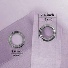 DWCN 2pcs Ombre Sheer Curtains - Faux Linen Gradient Semi Voile Grommet Top Bedroom And Living Room Curtains - 薰衣草紫 - 查看 6