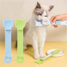 SHEIN1pc Easy To Squeeze Cat Snack Dispenser, Cat Bar Feeder, Cat Bar Squeeze Spoon, Long Handle Can Lick Wet Cat Food Feeder, Push Rod, Plastic Pet Snack Spoon - Multicolor - View 5