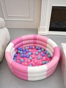 1pc Inflatable Round Swimming Pool, Pink Color Adult-Size Extra Thick Family Pool, Suitable For Adults, Outdoor, Garden, Backyard, Summer Water Party (60CM, 90CM, 100CM, 130CM, 150CM), Beach Essentials, Beach Accessories, Pool Float - Multicolor - View 4