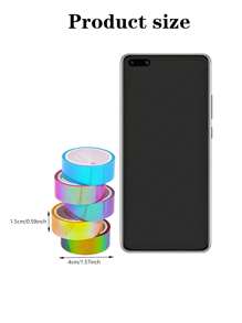 Creative Rainbow Film Laser Tape, Cool Colored Decorative Waterproof Tape, Handbook DIY Material Collage,Diary DIY Office School Supply Stationery