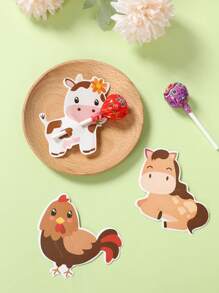 48 pièces Papier à sucette thème animaux de ferme rouges, carte d'emballage de sucette à motif animaux de ferme rouges, sac d'emballage de sucette pour anniversaire, sac cadeau pour fête d'anniversaire, décoration de sucette pour fête de bébé, sac de décoration de table pour fête d'anniversaire