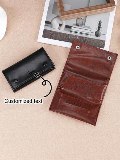 Customized Engraved Name Leather Tobacco Bag,Vintage Tobacco Pouch For Tobacco Bag, Lighter, Cigarette Knife, Cigarette Paper Storage, Smoking Bag Gift For Dad,Father's Day,Husband,Boyfriend,Graphic Print