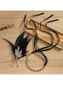 1pc, Women's Fashionable And Elegant Feather Decorative Headbands, Suitable For Wedding Celebrations, Makeup Parties, Singles Parties, Decoration And Dressing Up Headbands, Gifts For Family And Friends - A - View 7