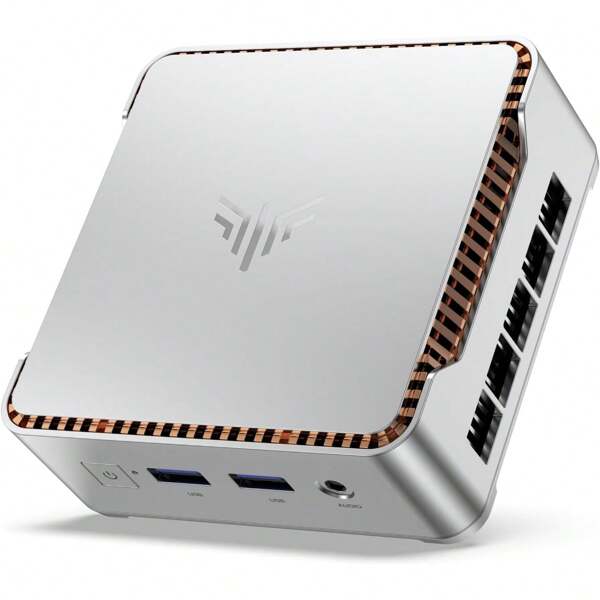 NiPoGi E2 Mini PC Alder Lake N150 (Max 3.6 GHz) 16GB DDR4 512GB SSD, Mini Computer Dual UHD Display 4K @ 60Hz HDTV 2.0+DP 1.4 Desktop PC mit Gigabit Ethernet