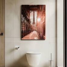 Arte digital de pared de la Torre Eiffel de París, impresión del atardecer de París, póster de la Torre Eiffel Francia, póster de viaje a Europa, impresión envuelta en lienzo con marco para pared, impresiones vintage póster decorativo para sala, dormitorio, oficina, incluye herrajes para colgar - Enmarcado, Vertical - Lienzo enmarcado - Ver 7