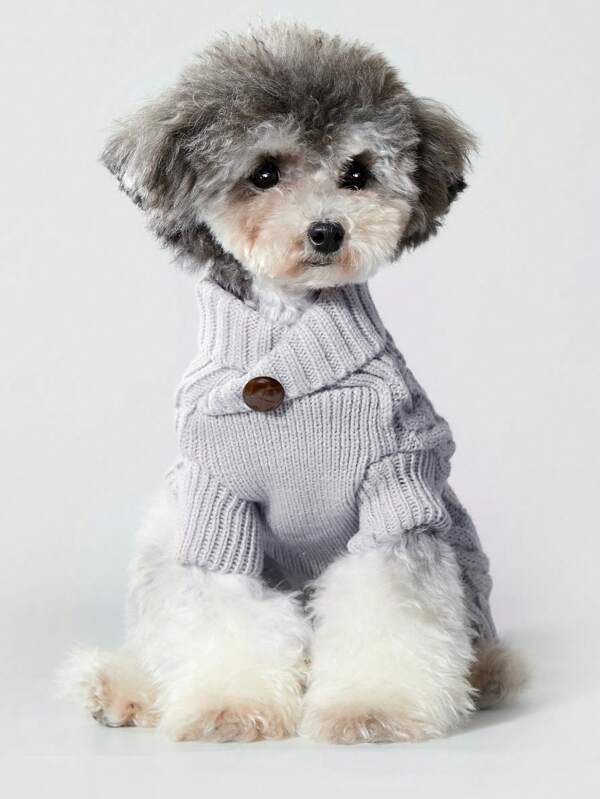 UFBemo 1pc Summer Lightweight Dog/Cat Clothes, Cable Cable Pet Sweater With Turndown Collar, Soft Fabric Suitable For Indoor Cats And Small-Medium Sized Dogs