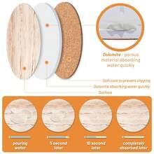 6pcs Marble Pattern Ceramic Coasters With Holder - Coffee Table Coasters With Stand, Absorbent Coasters, Marble Ceramic Wooden Coasters For Various Cups, Absorbent Non-Slip Drink Coasters For Home, Restaurant And Bar Decor - Multicolor - View 5