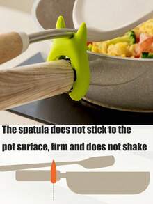 3pcs Silicone Kitchen Utensils Set - Spill-Proof Ladle, Pot Lid Holder, And Multi-Functional Spatula Rack, Random Color, Suitable For Home And Restaurant Kitchen - Multicolor - View 7