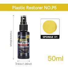 1 pieza Kit de reparación de plástico para automóvil, Revestimiento de restauración de plástico, Cera de mantenimiento del interior negro del automóvil, Revestimiento cerámico para piezas de plástico del automóvil, Agente duradero para piezas de automóvil