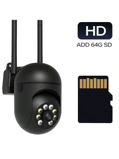 1080P 2.4G 360°PTZ WIFI Security Camera Add 64G Memory Card, Home/Pet Monitoring Mobile App, WiFi Home Security, Supports 2.4GHz Or 5GHz WiFi, Two Way Audio, Motion Detection, Person Tracking, Provide Single Monitor, Monitor Card (Memory Reading Capacity Of 58.2G) Specifications, Great Value The Vacation Season, Family/Relatives/Friends, Guards view 10