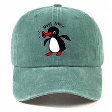 NOOT Baseball Cap, Unisex Funny Penguin TV Logo Printed Curved Brim Hat, Adjustable, Casual Commuter All Season Sports Sun Hat, Ideal Gift Choice - A - View 15