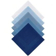 Selected 100% Pure Cotton Handkerchiefs With Stiching Assorted Color, 5 Colors