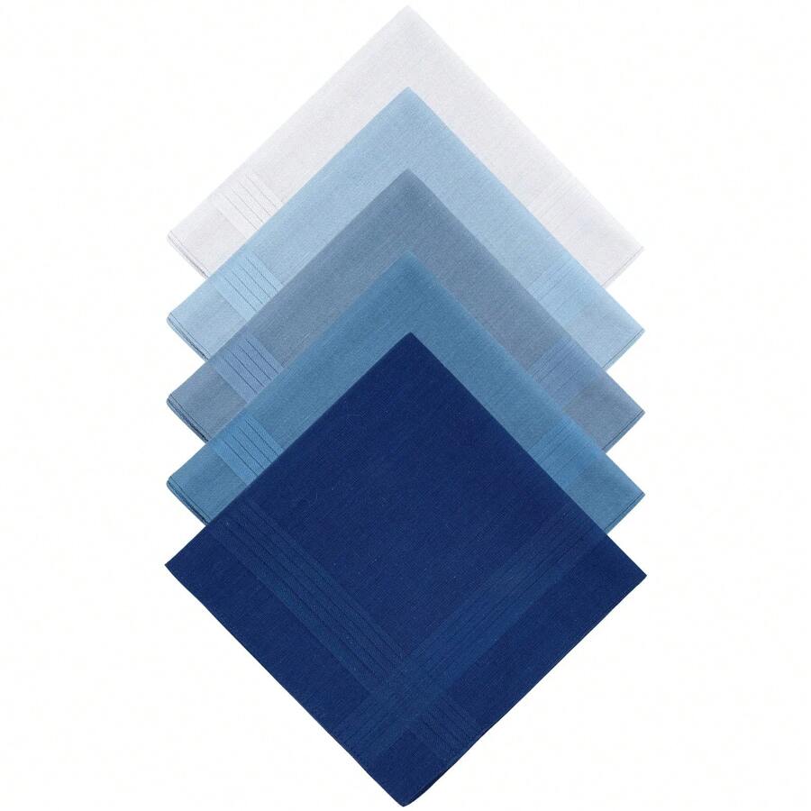 Selected 100% Pure Cotton Handkerchiefs With Stiching Assorted Color, 5 Colors