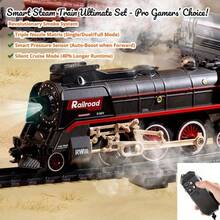 Vintage 627A Steam Train Set | 3 Steam Modes & Expandable Railway Tracks | Realistic Train Whistle Sound | Safe STEM Toy Gift For Boys Ages 3-8 - 老式 627A 蒸氣火車 - 查看 6