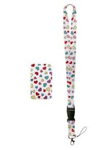 1 Piece Cute Polka Dot & Heart/Painting Heart Pattern ID Card Lanyard Set, Suitable For Doctors, Nurses, Students, Teachers, Exhibition Staff, Can Be Used As Exhibition, Gift, Keychain Or Daily Use Backpack For School