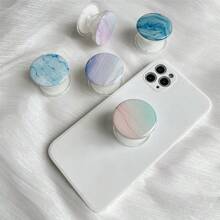 1 pieza Soporte y agarre para teléfono, Soporte para teléfono celular de resina transparente y lindo, textura de renderizado de mármol, accesorio para teléfono celular hecho a mano expandible y plegable, compatible con iPhone y teléfonos Android, regalo para cumpleaños, familia y amigos, agarre de teléfono deslizante, accesorios para teléfono