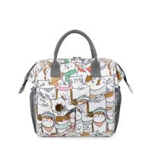 1pc Printed Insulated Lunch Bag, Portable And Waterproof For Outdoor Travel