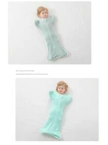 1 件婴儿睡袋,100% 纯棉,婴儿防惊吓睡袋,四季防踢被,新生儿必备 - 彩色 - 查看 11