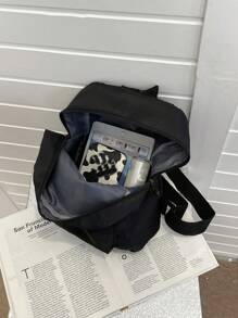 Nouveau sac à dos en nylon de couleur unie pour femme, sac à dos léger pour étudiants du secondaire, minimaliste et élégant