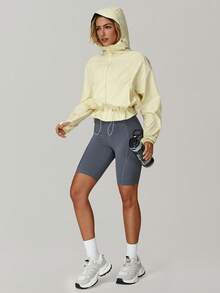 MASKERT Women's Lightweight Breathable Quick-Dry Sun Protection Jacket, Short Waist-Cinched Jacket