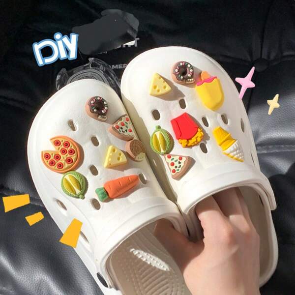 1 pièce Joli ornement de fleur détachable, charme décoratif pour chaussures, style de bande dessinée pour sabots ajourés