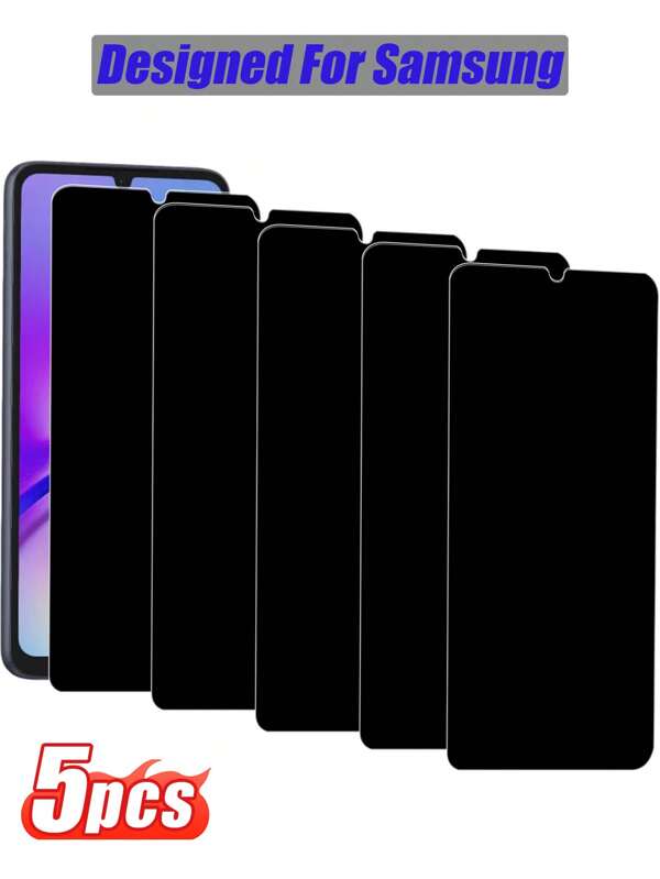 5 pezzi Protezione per lo schermo in vetro temperato anti-spia, compatibile con Samsung A54/A13/A34/A12/A53/A14/A71/A52/A23/A32/A73/A50/A33/A22 5G/Galaxy S25 Edge, facile da installare, anti-sbirciatura, senza bolle, anti-graffio, vetro temperato infrangibile