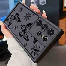 1 件时尚蝴蝶雪花设计加厚防滑手机保护壳适用于 、Honor、Redmi，防水防震防摔防刮