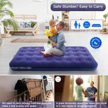 Colchones de aire, colchones inflables, tiendas de campaña al aire libre perezosas engrosadas, camas inflables portátiles plegables - Azul - Ver 10